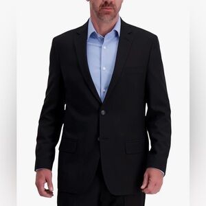 Haggar Men's Smart Wash Classic Fit Suit Jacket Sports Coat Blazer Black 44 S